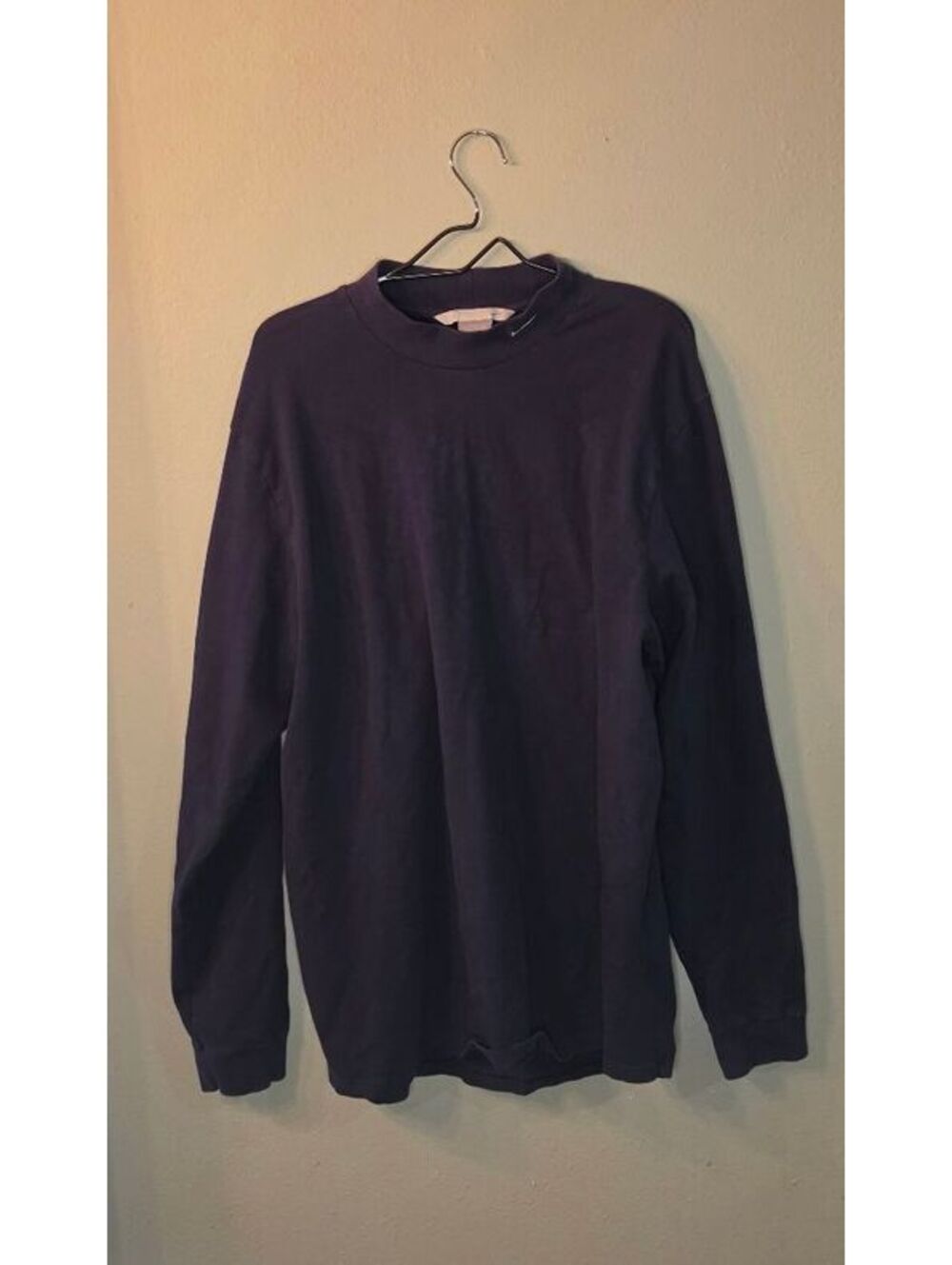 Nike Men’s XL Navy Blue Long Sleeve Mock Neck Shirt Embroidered Swoosh